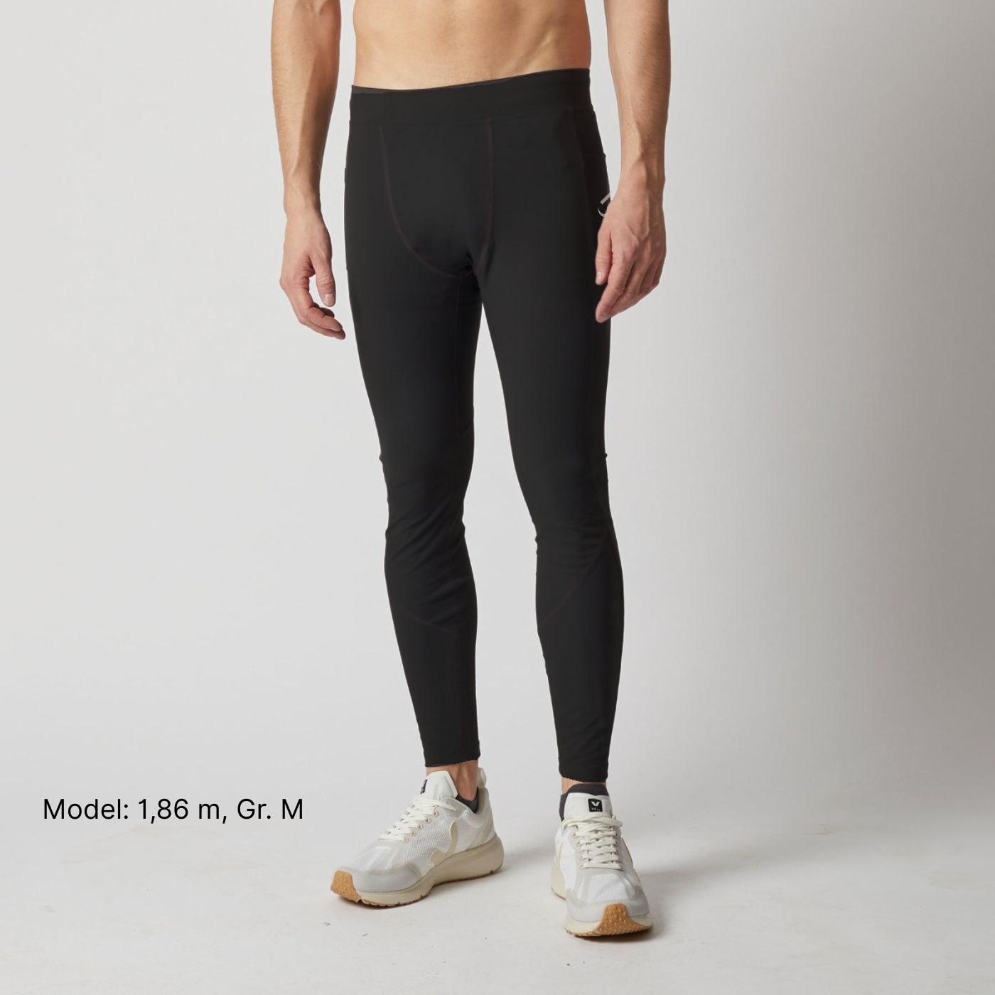 Lange Running Tights, Herren, schwarz