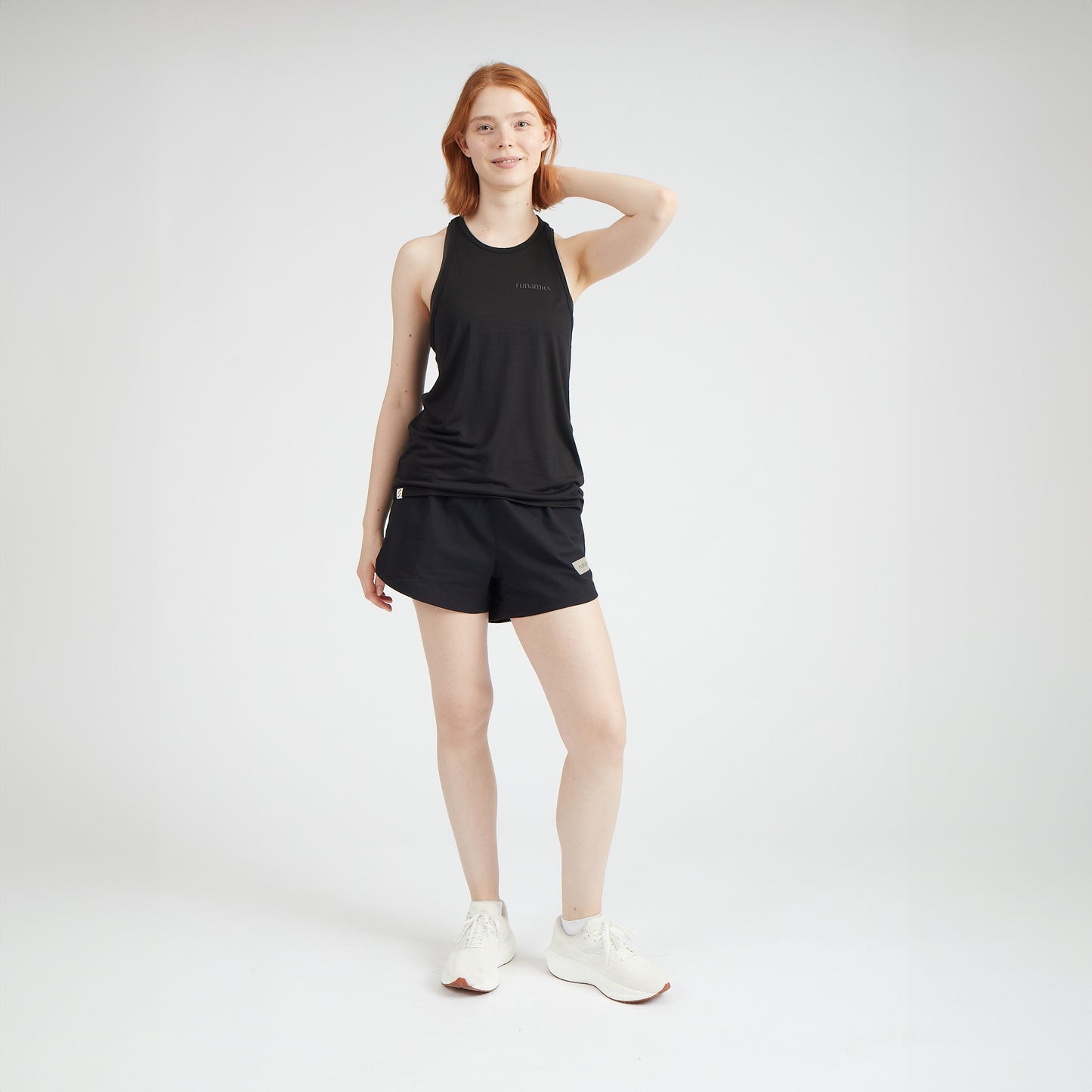 Bouncy Cotton Running Shorts, Damen, schwarz