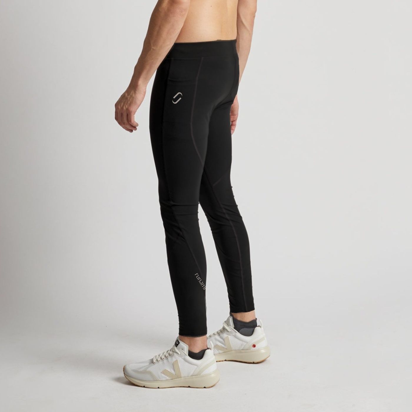 Lange Running Tights, Herren, schwarz