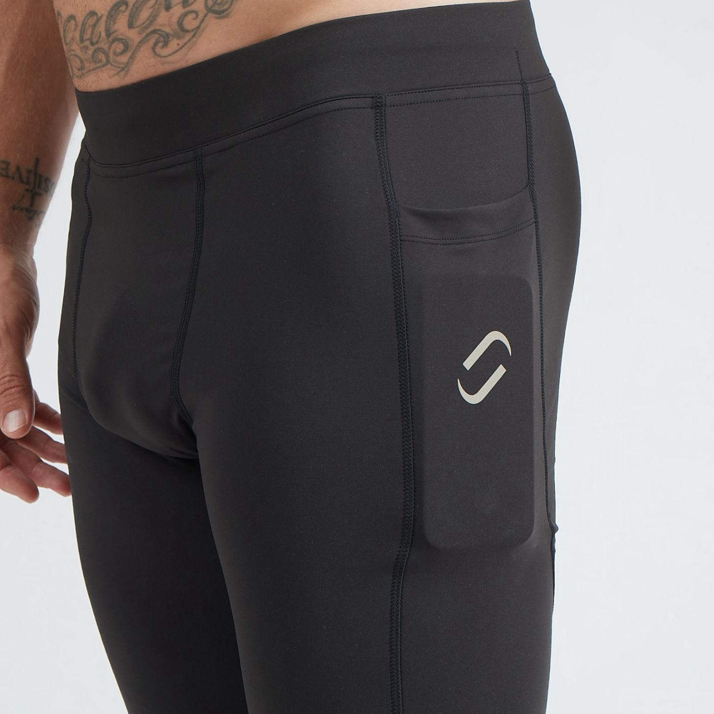 Lange Running Tights, Herren, schwarz