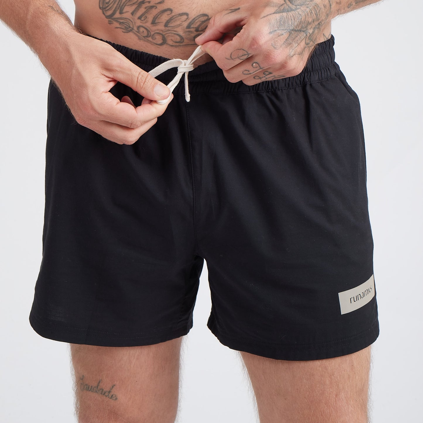 Bouncy Cotton Running Shorts, Herren, schwarz