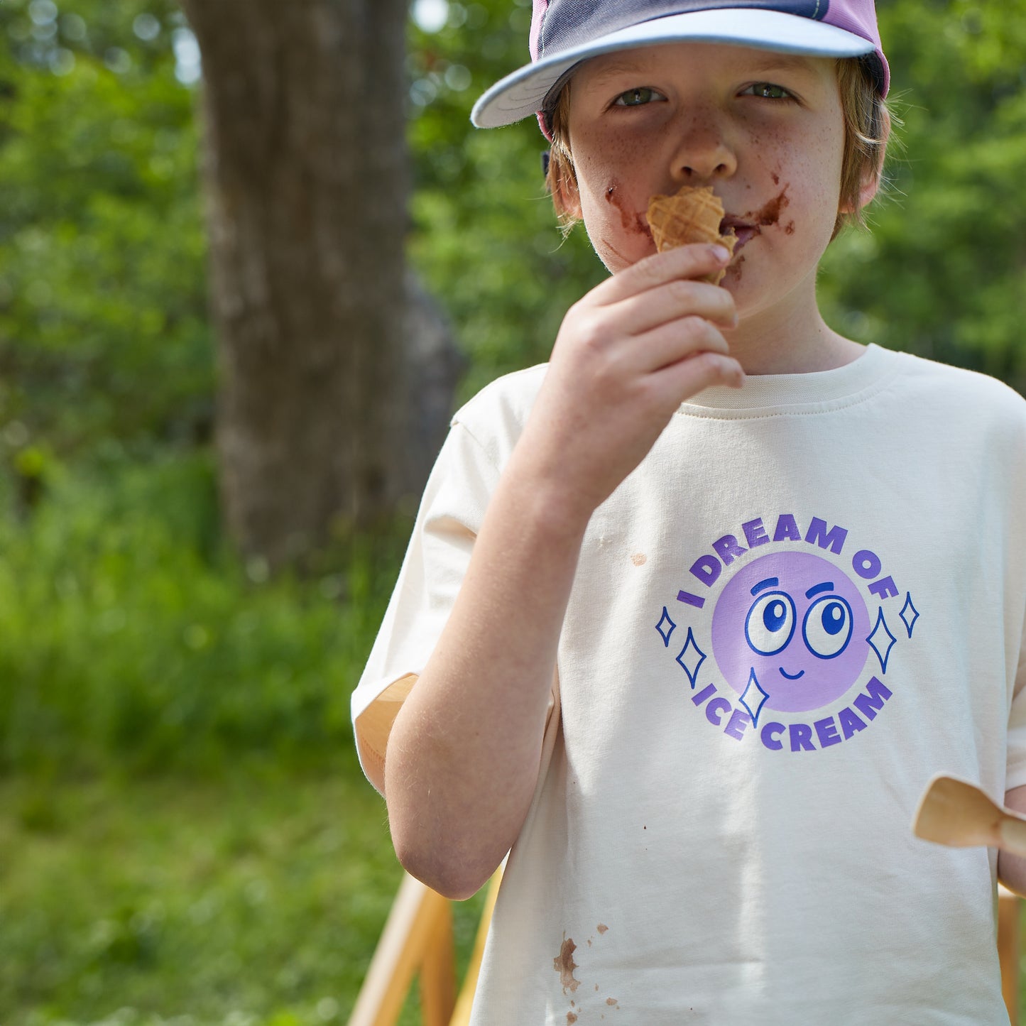 Kinder T-Shirt, Ice Cream, Biobaumwolle, weiß