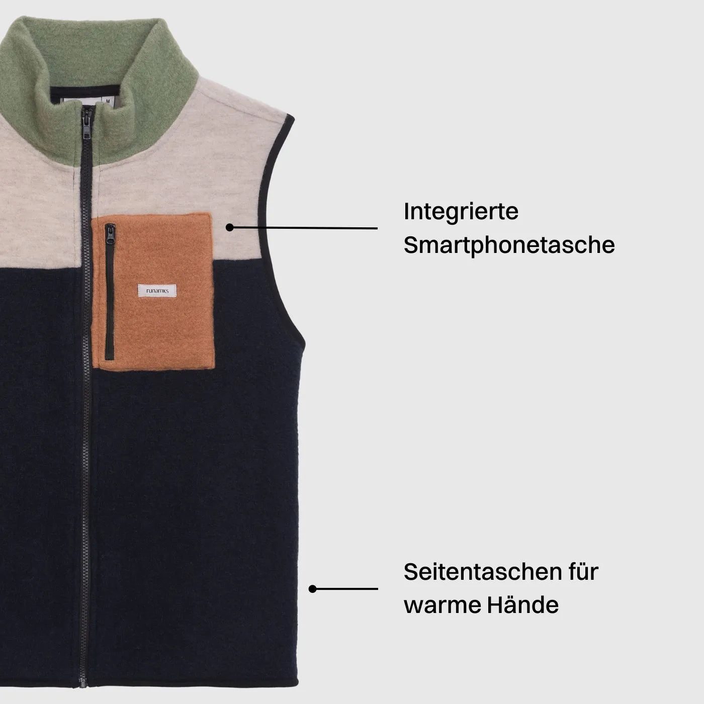 NEU | Merino Wollfleece Weste, unisex, multi-color