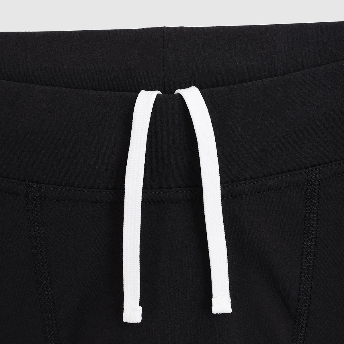 Kurze Lauftights Damen, schwarz, mit Tasche