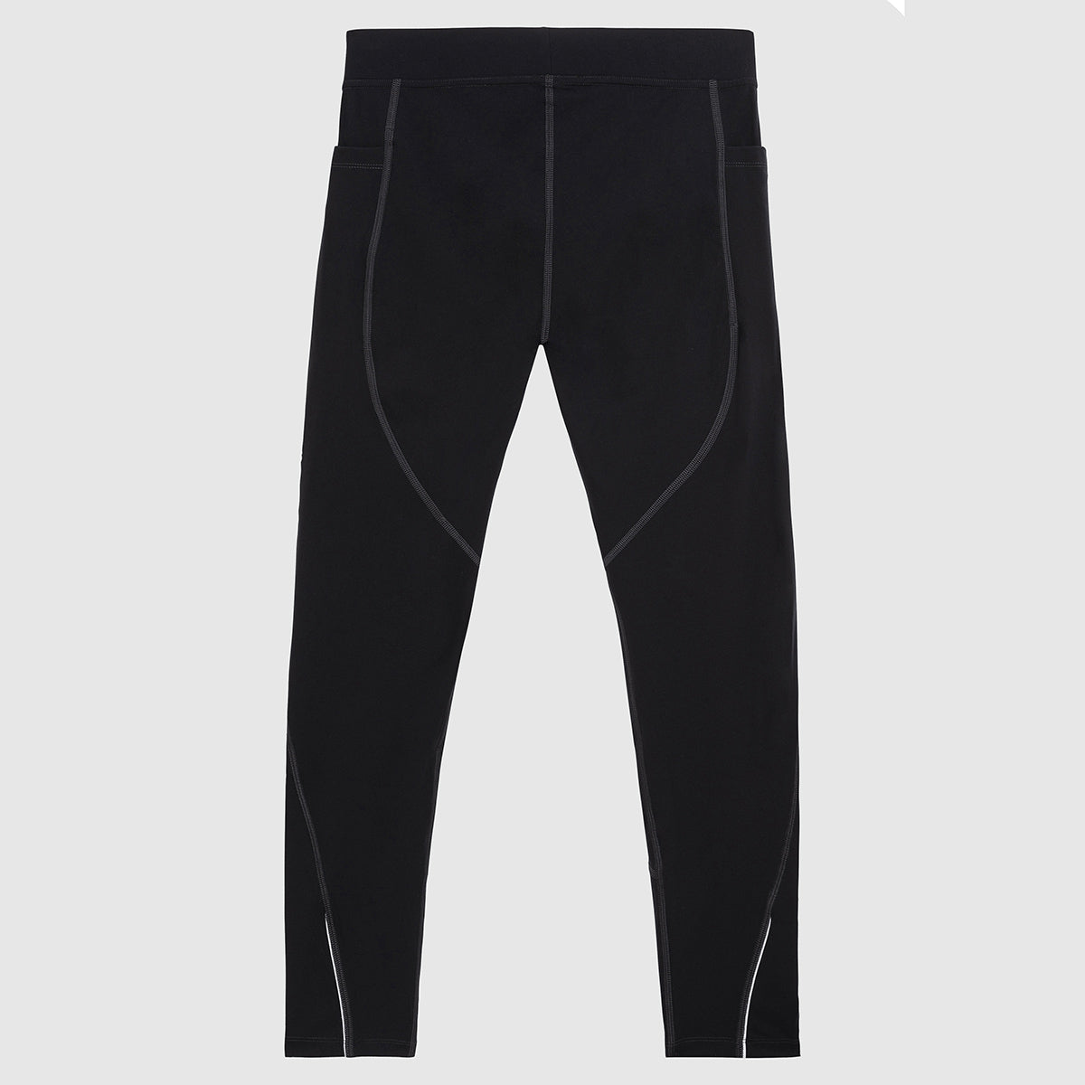 Lange Lauftights Herren, schwarz, mit Tasche