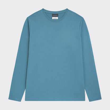 Longsleeve, No-Print, Biobaumwolle, Agean Blue, unisex