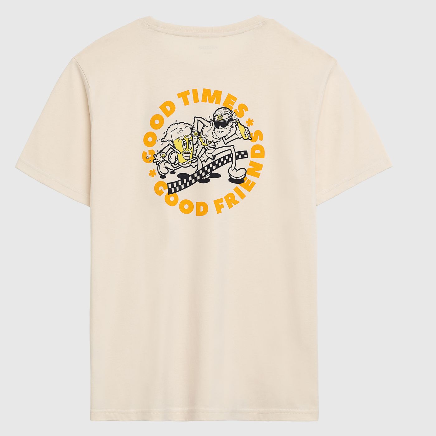 Good Times Good Friends T-Shirt, Biobaumwolle, unisex, undyed