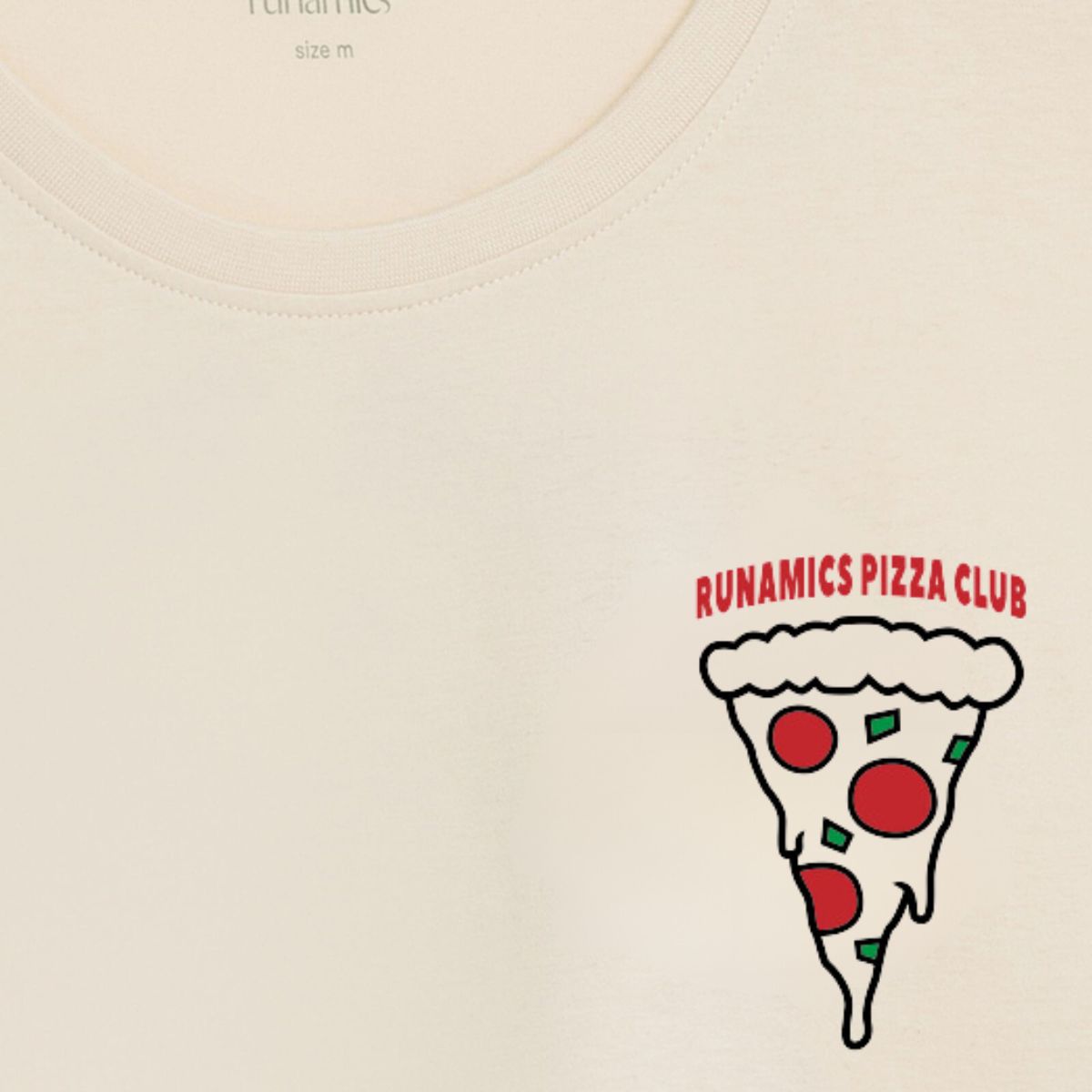 runamics Pizza Club T-Shirt, Biobaumwolle, unisex, undyed