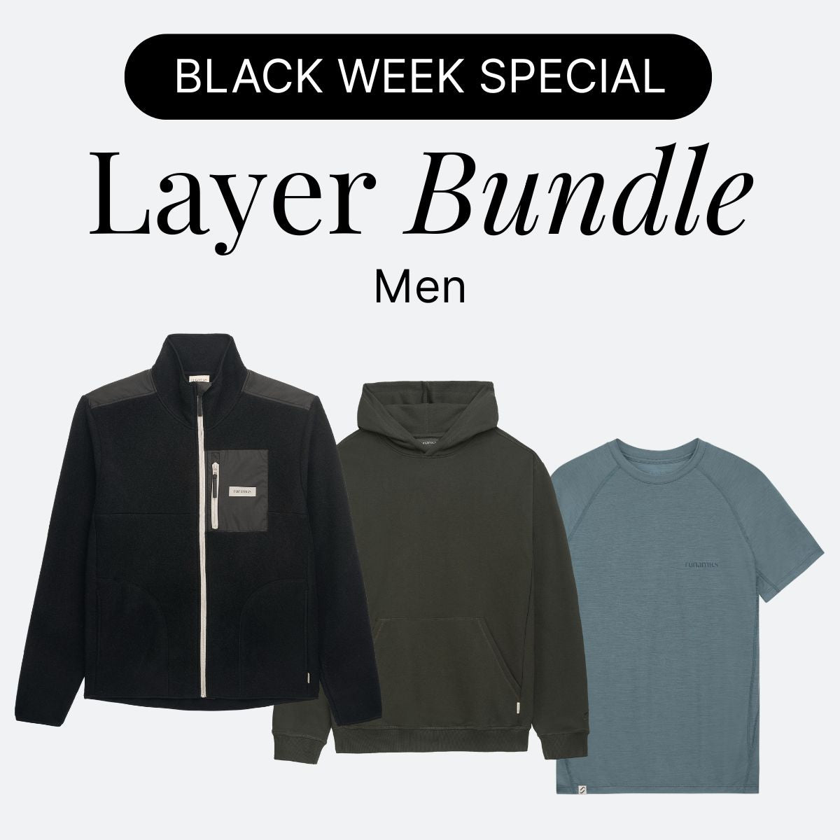 Black Friday Layer Bundle Herren, 3-teilig