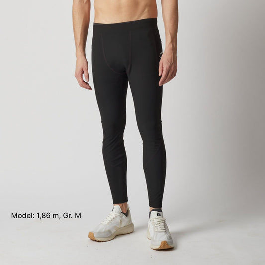 Lange Running Tights, Herren, schwarz
