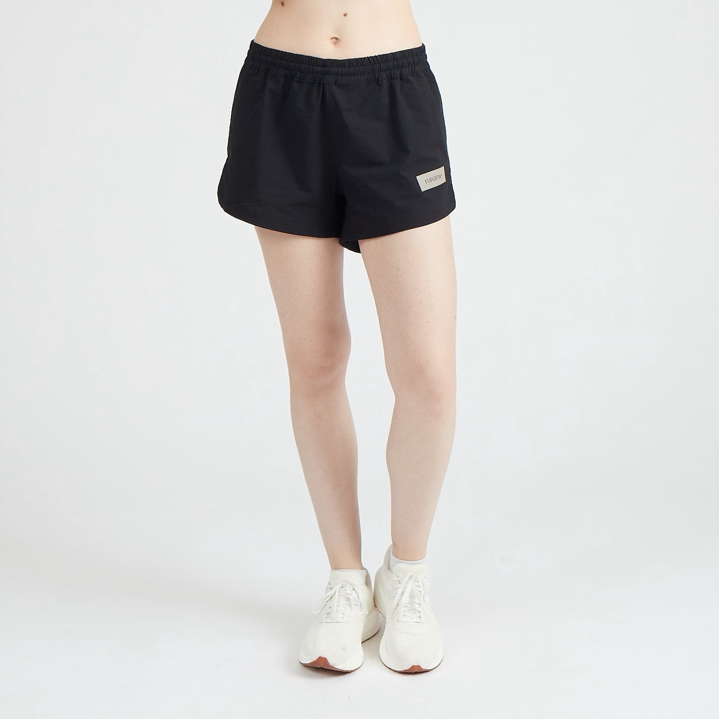 Bouncy Cotton Running Shorts, Damen, schwarz