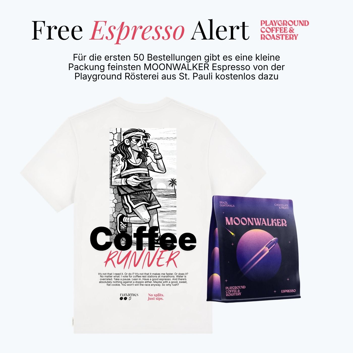 Coffee Runner T-Shirt, Biobaumwolle, unisex