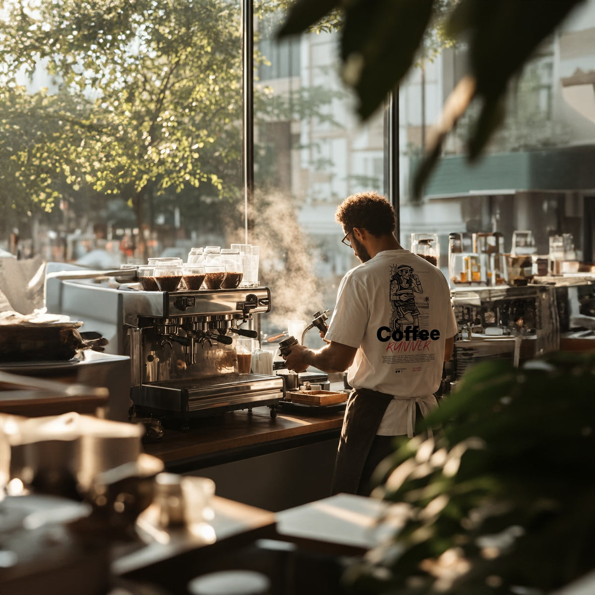 Coffee Runner T-Shirt, Biobaumwolle, unisex