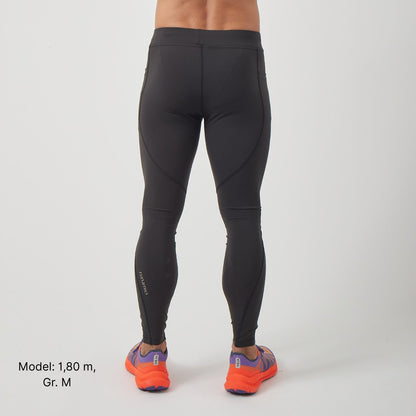 Lange Running Tights, Herren, schwarz