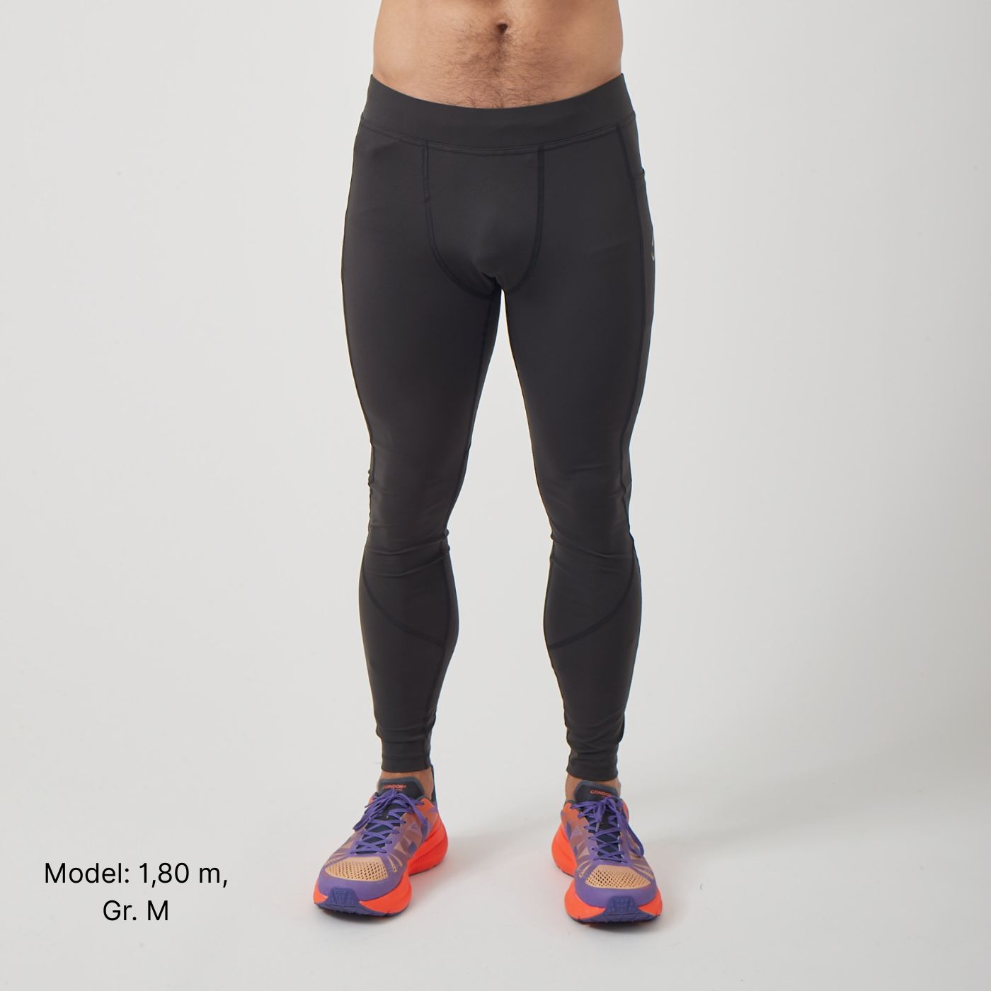 Lange Running Tights, Herren, schwarz