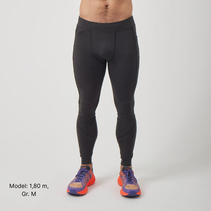 Lange Running Tights, Herren, schwarz
