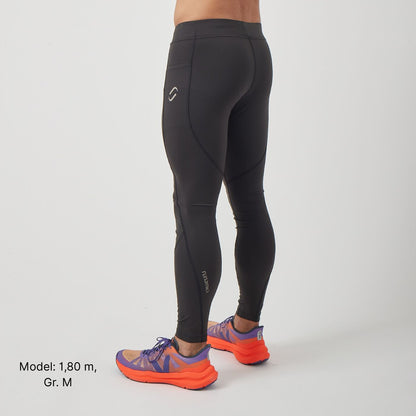 Lange Running Tights, Herren, schwarz
