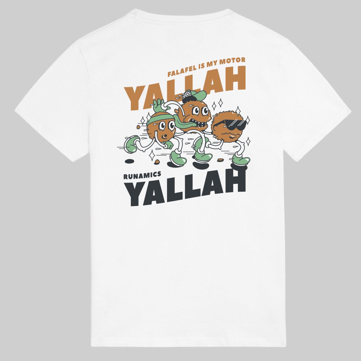 Runamics Yallah Yallah T-Shirt, Biobaumwolle, unisex, weiß