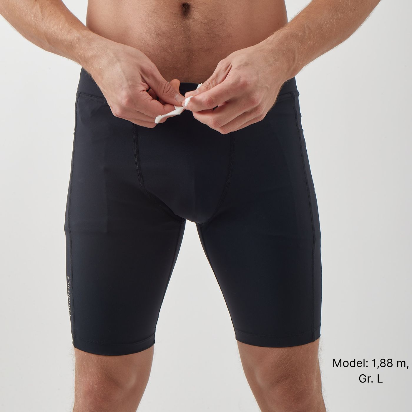 Kurze Running Tights, Herren, schwarz (Neues Modell)