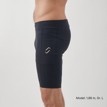 Kurze Running Tights, Herren, schwarz (Neues Modell)