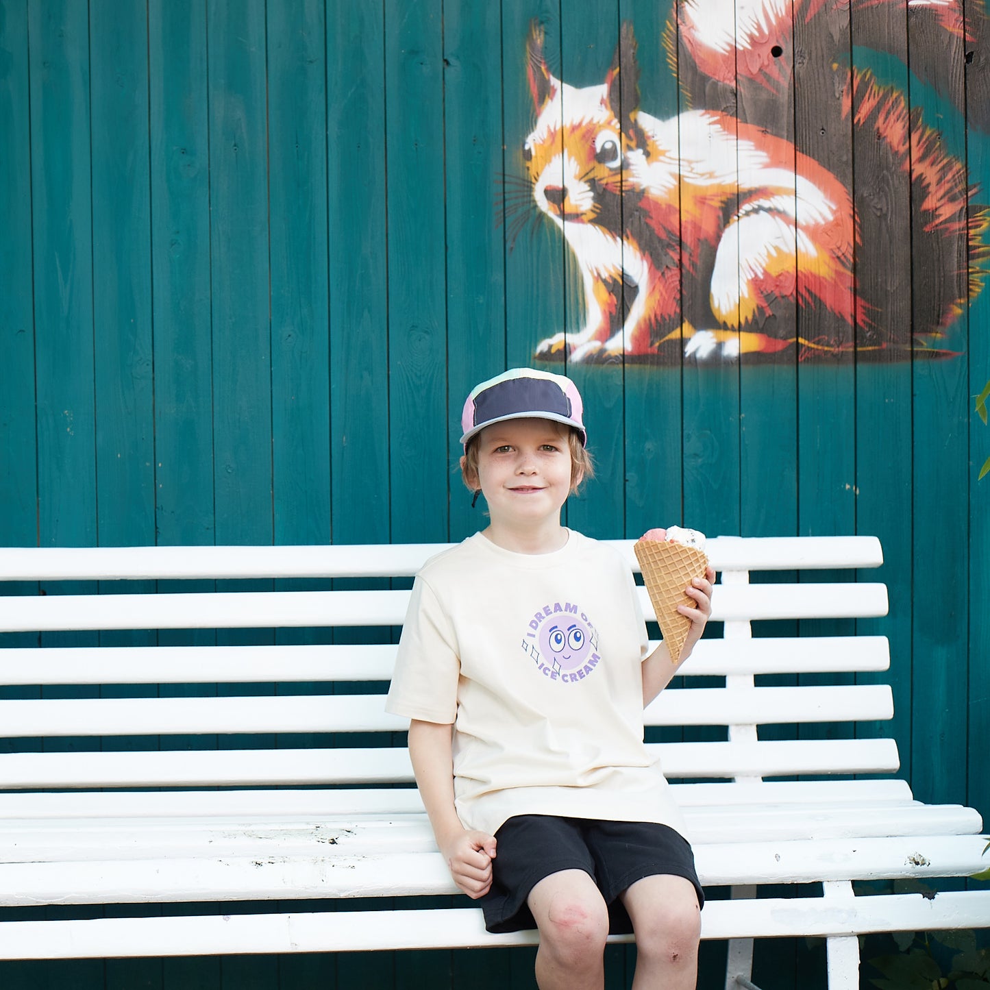 Kinder T-Shirt, Ice Cream, Biobaumwolle, weiß