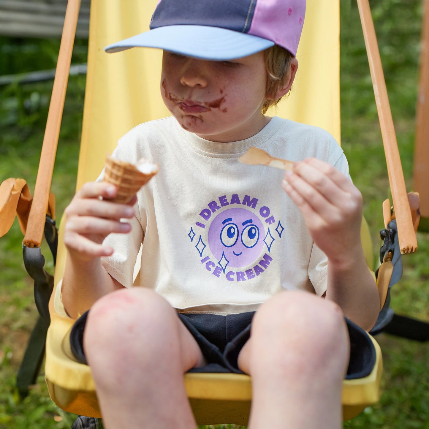 Kinder T-Shirt, Ice Cream, Biobaumwolle, weiß