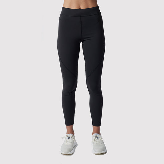 Lange Lauftights Damen, schwarz, ohne Tasche