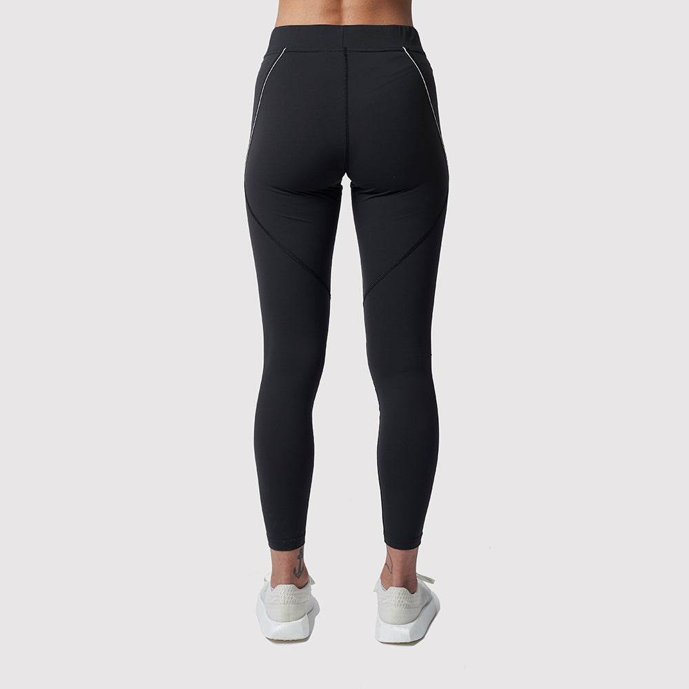 Lange Lauftights Damen, schwarz, ohne Tasche