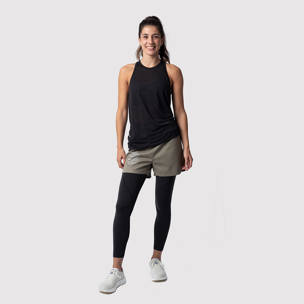 Lange Lauftights Damen, schwarz, ohne Tasche